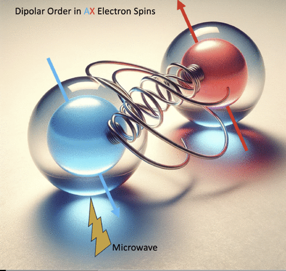 Dipolar Order Induced Electron Spin Hyperpolarization